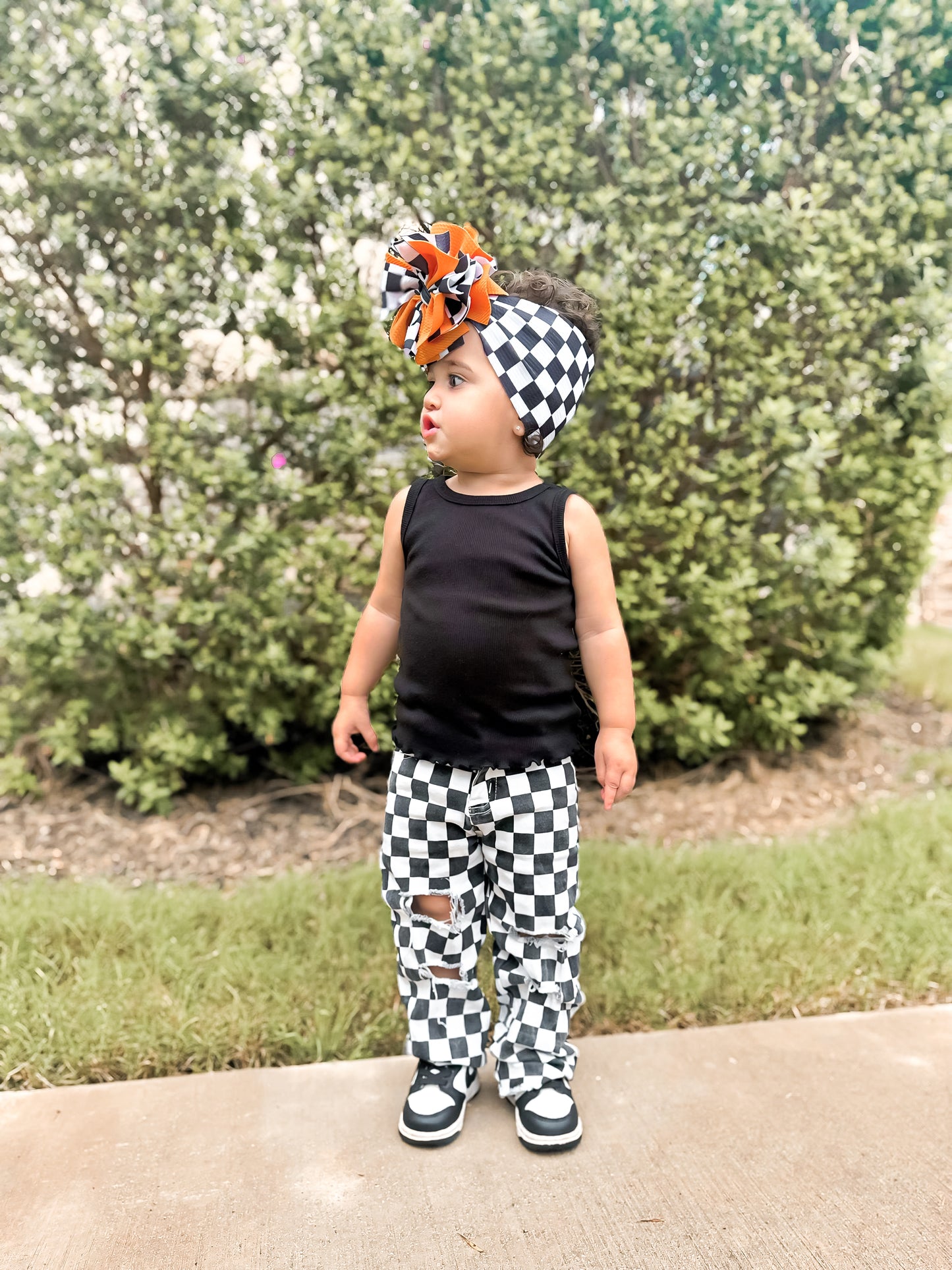 Black Checkered Denim