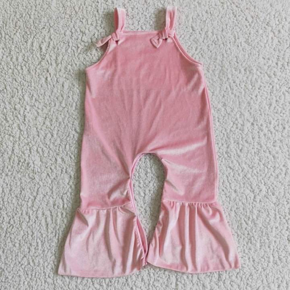 Pink Velvet Overalls