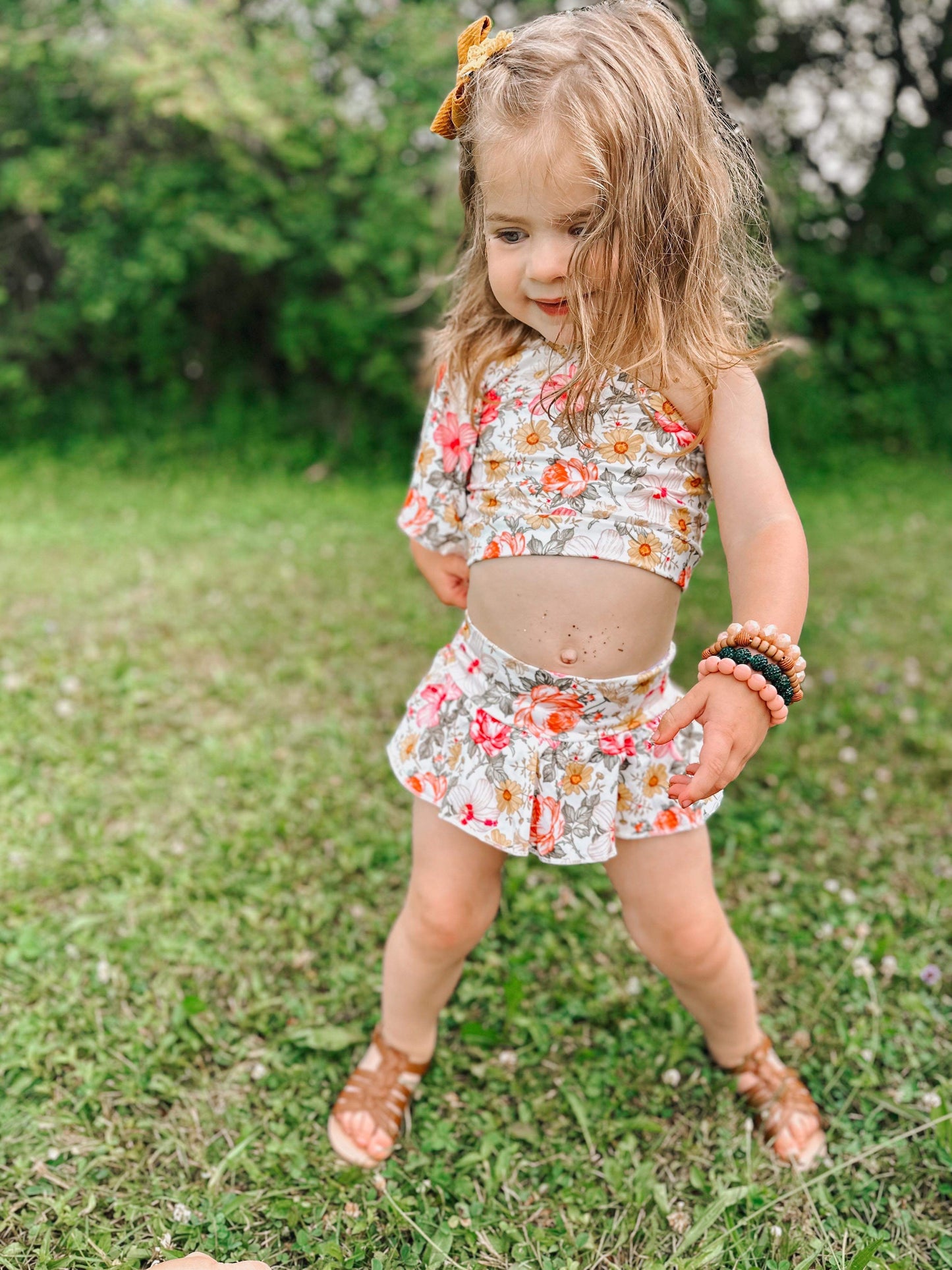 Floral Skirted Bummie Set