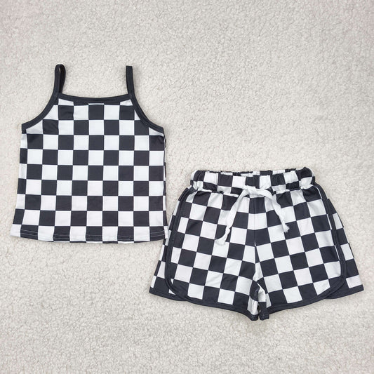 Black & White Checkered Short Set