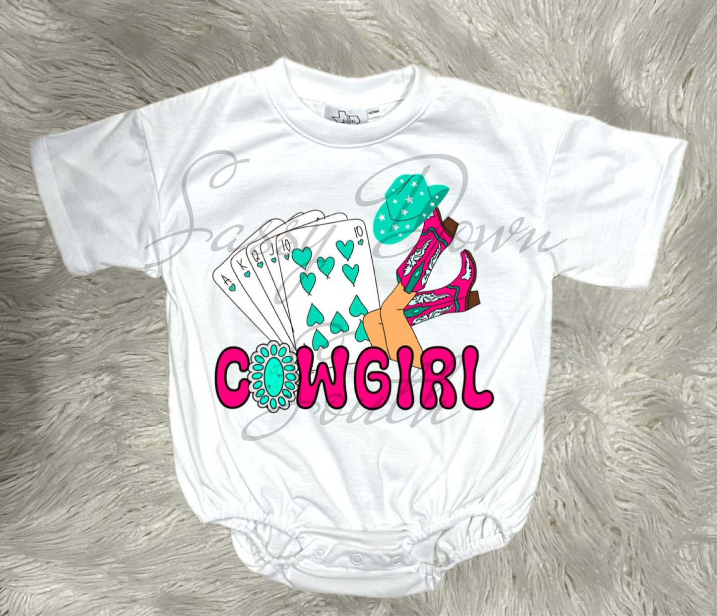 Pink Cowgirl Bubble Romper