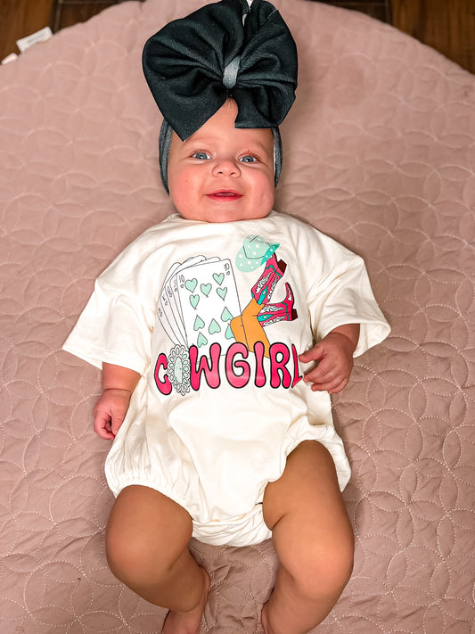 Pink Cowgirl Bubble Romper