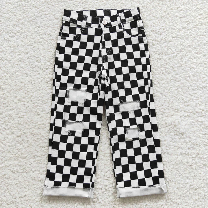 Black Checkered Denim