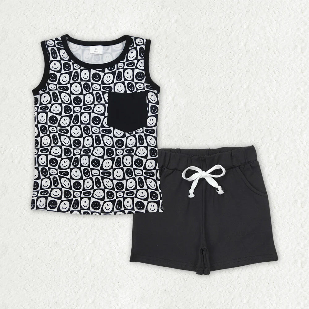 Smiley Checkered Short Set