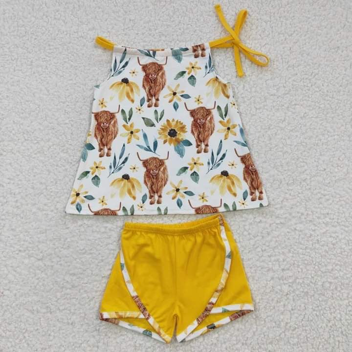 Highland Cow Shorts Set